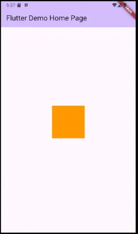 Flutter Gesture와 Animation 실습 화면 1