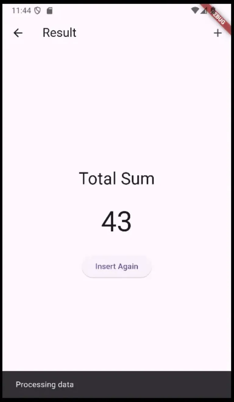 Flutter 라우트 데이터 전달 실습 화면 2